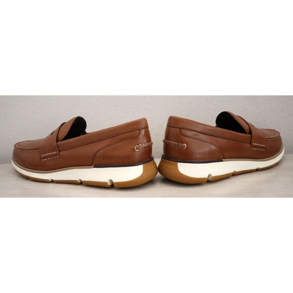 Cole Haan C34025 Mens Sz 9.5M British Tan/Ivory Leather 4.ZEROGRAND Loafers - Picture 13 of 16